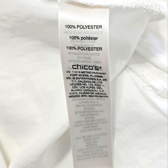 Chico's Womens Tunic Top Blouse Flowy Petal Back Cottagecore Hi Lo Soft White M - Picture 12 of 12